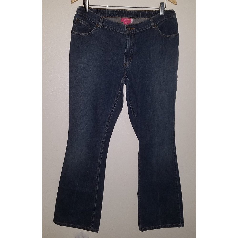 Liz Lange Maternity Stretch Blue Jeans Pants Size 8 Elastic Back of Waistband